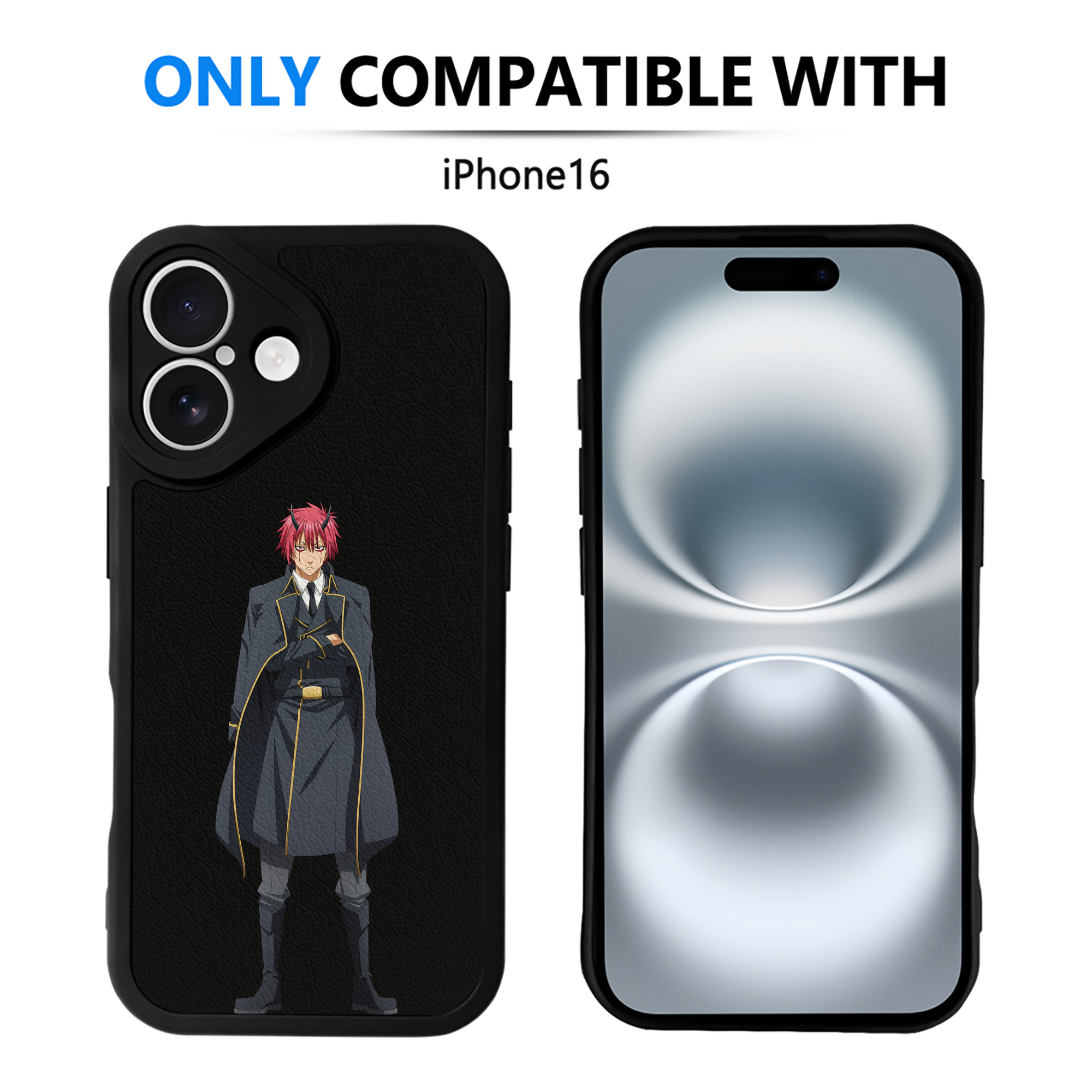 （画像用） 転スラ Regarding Reincarnated to Slime 【iPhone 16シリーズ対応】シリコンスマホケース（レザー調） 材質：シリコン